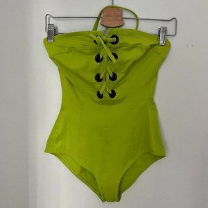 Eres Chartreuse Nikko Milla Lace Up Bandeau Swimsuit
